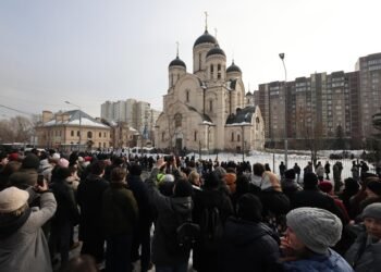 funeral for russian opposition leader alexei navalny in moscow