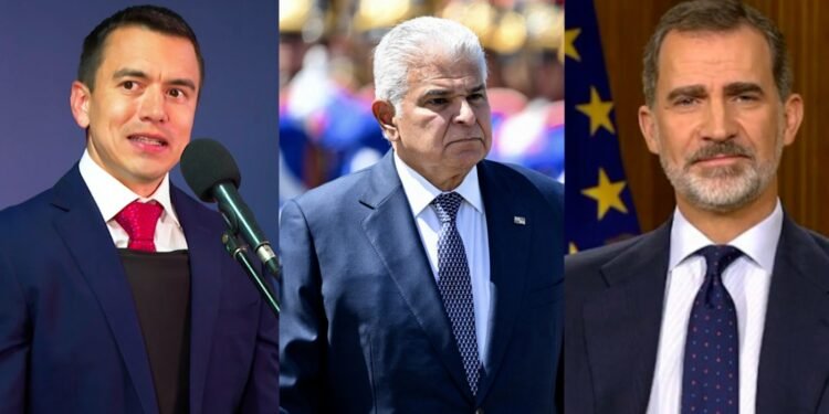 El rey de España, Felipe VI, y los presidentes de Panamá y Ecuador, José Raúl Mulino y Daniel Noboa , confirmaron su presencia en el traspaso de poderes del próximo 8 de mayo. Créditos de imagen: web crhoy.com