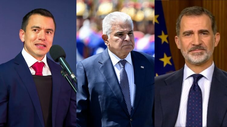 El rey de España, Felipe VI, y los presidentes de Panamá y Ecuador, José Raúl Mulino y Daniel Noboa , confirmaron su presencia en el traspaso de poderes del próximo 8 de mayo. Créditos de imagen: web crhoy.com