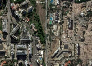 Estas imágenes satelitales muestran la magnitud del daño que el estado La Guaira, Venezuela, sufrió tras los sismos que vivió el país. Foto: AFP - AFP PHOTO / Satellite image �2026 Vantor