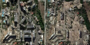 Estas imágenes satelitales muestran la magnitud del daño que el estado La Guaira, Venezuela, sufrió tras los sismos que vivió el país. Foto: AFP - AFP PHOTO / Satellite image �2026 Vantor