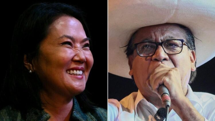 Keiko Fujimori y Roberto Sánchez, los dos candidatos de la segunda vuelta de las elecciones presidenciales de Perú. / ERNESTO BENAVIDES / CONNIE FRANCE / AFP Imagen cortesía: ElPeriodico.com