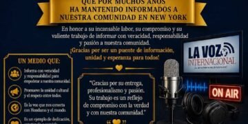La Voz Internacional: un referente de la comunicación para la diáspora hondureña será reconocida en Nueva York
