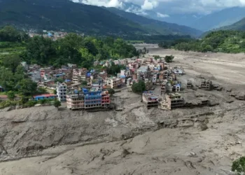 Una vista de la devastadora riada.NARENDRA SHRESTHA