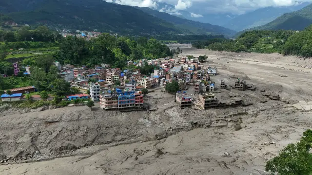 Una vista de la devastadora riada.NARENDRA SHRESTHA